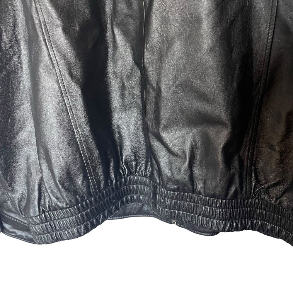 M. Julian Genuine Leather Black Mens Zip Up Jacket Size 2XL - Picture 13 of 16